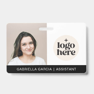 Tarjeta De Identificación Logotipo de identificación simple Foto Empleado