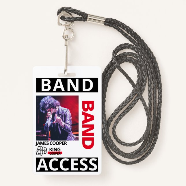 Tarjeta De Identificación Logotipo de impresión moderno Nombre personalizado (Anverso son cordón)