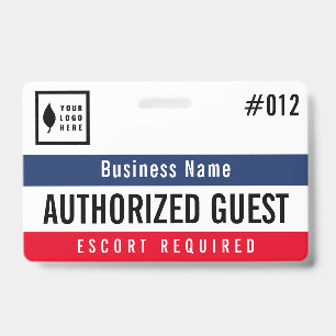 Tarjeta De Identificación Logotipo de invitado autorizado de la Marina Roja