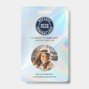 Tarjeta De Identificación Logotipo de la compañía Código QR Código Holográfi