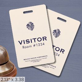 Tarjeta De Identificación Logotipo de la compañía Visitante Badge Hotel Reso