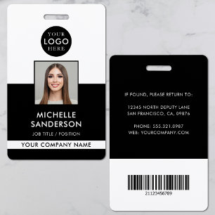 Tarjeta De Identificación Logotipo de la empresa código de barras del person