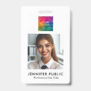 Tarjeta De Identificación Logotipo de la empresa Código QR Nombre y cargo de