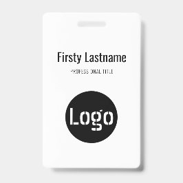 Tarjeta De Identificación Logotipo de la empresa con nombres y apellidos Cód