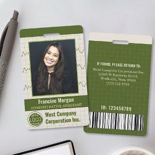 Tarjeta De Identificación Logotipo de la empresa de código de barras de foto