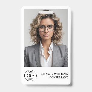 Tarjeta De Identificación Logotipo de la empresa de fotos de empleados perso
