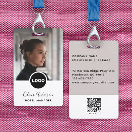Tarjeta De Identificación Logotipo de la empresa de ID de foto del empleado