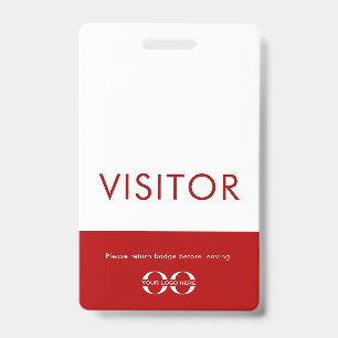 Tarjeta De Identificación Logotipo de la empresa Insignia de visitante rojo