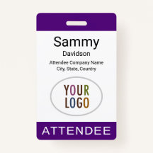 Logotipo de la placa Royal Purple Attendee Clip La
