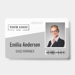 Tarjeta De Identificación Logotipo de negocio personalizado Código de barras