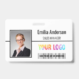 Tarjeta De Identificación Logotipo de negocio personalizado Código de barras