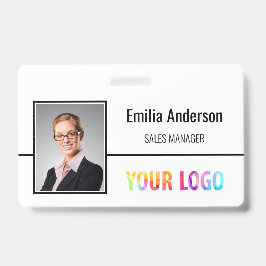 Tarjeta De Identificación Logotipo de negocio personalizado Código de barras