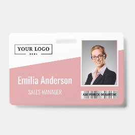 Tarjeta De Identificación Logotipo de negocio personalizado código de barras