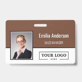 Tarjeta De Identificación Logotipo de negocio personalizado Código de barras