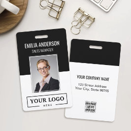Tarjeta De Identificación Logotipo de negocio personalizado Foto básica para