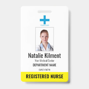 Tarjeta De Identificación Logotipo de nombre de foto de empleado de hospital