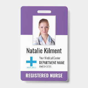 Tarjeta De Identificación Logotipo de nombre de foto de empleado de hospital