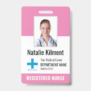 Tarjeta De Identificación Logotipo de nombre de foto de empleado de hospital