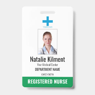 Tarjeta De Identificación Logotipo de nombre de foto de empleado de hospital