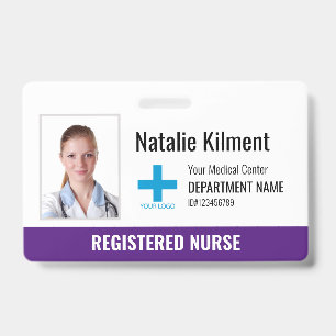 Tarjeta De Identificación Logotipo de nombre de foto de empleado de hospital