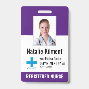 Tarjeta De Identificación Logotipo de nombre de foto de empleado de hospital