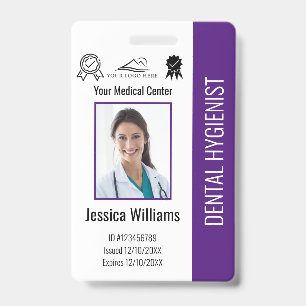 Tarjeta De Identificación Logotipo de oficina de dentista personalizado ID f