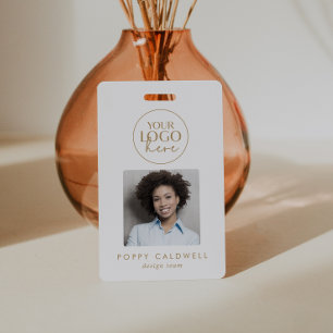 Tarjeta De Identificación Logotipo de oro de moda Foto Código QR Id. de nego