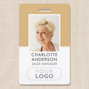 Tarjeta De Identificación Logotipo de oro del logotipo de la Compañía de nom