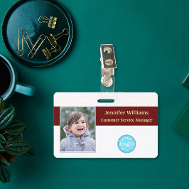 Tarjeta De Identificación Logotipo de personal de empleados personalizados F