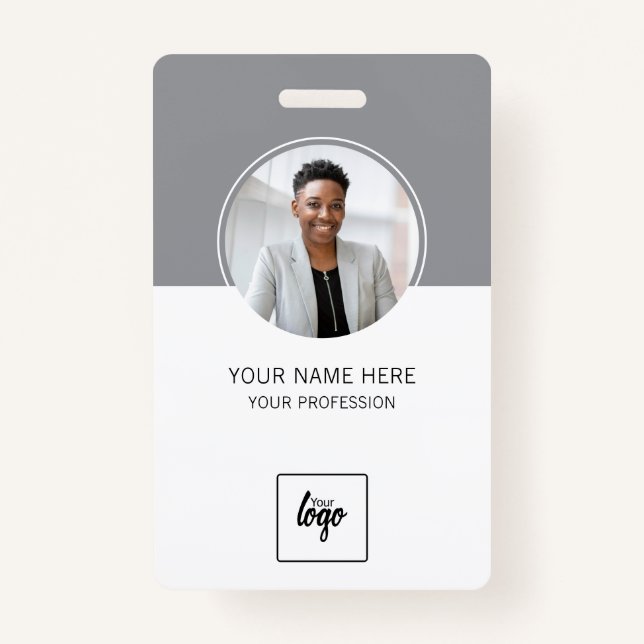 Tarjeta De Identificación Logotipo de Personalizado de identificación modern (Anverso)