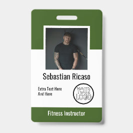 Tarjeta De Identificación Logotipo de personalizado Negocio Blanco verde per