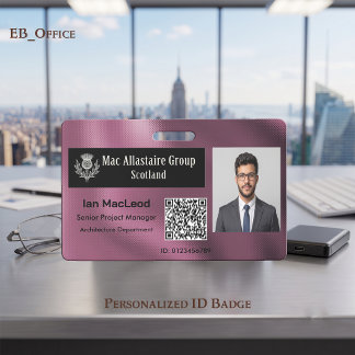 Tarjeta De Identificación Logotipo de rectángulo personalizado en foto ID me