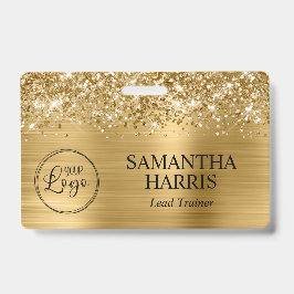 Tarjeta De Identificación Logotipo de Relieve metalizado dorado Purpurinoso