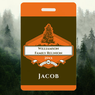 Tarjeta De Identificación Logotipo de Reunión de Árbol de Familia Personaliz
