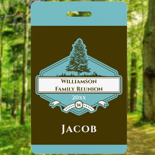 Tarjeta De Identificación Logotipo de Reunión de Árbol de Familia Personaliz