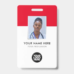 Tarjeta De Identificación Logotipo de su empresa de atención médica Clip de 