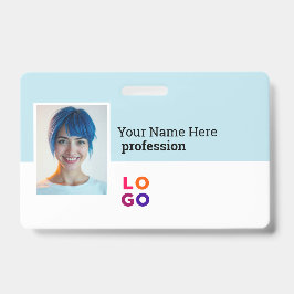 Tarjeta De Identificación Logotipo de su empresa, foto, código Qr, ID de nom