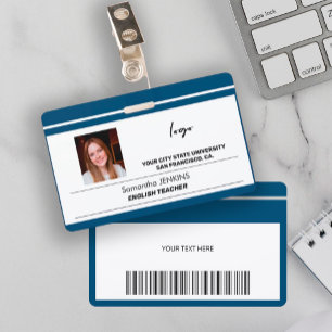 Tarjeta De Identificación logotipo de texto de foto de nombre de empleado pe