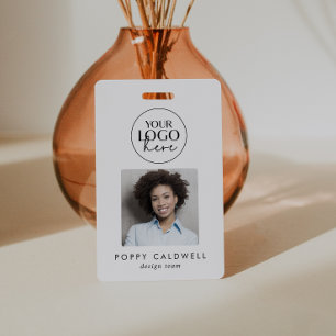 Tarjeta De Identificación Logotipo de tipografía de moda Foto Código QR Id.