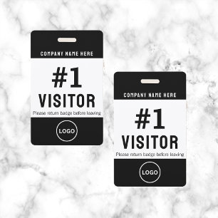 Tarjeta De Identificación Logotipo de visitante moderno de la empresa negro