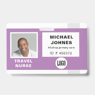 Tarjeta De Identificación logotipo del empleado y placa de nombre con foto