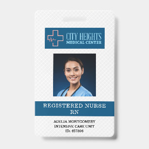 Tarjeta De Identificación Logotipo del hospital de identificación de foto d