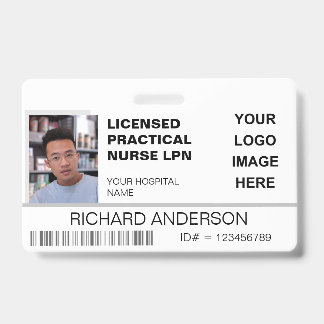 Tarjeta De Identificación Logotipo del hospital de identificación de foto de