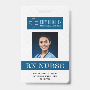 Tarjeta De Identificación Logotipo del hospital de identificación fotográf