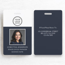 Logotipo del nombre del empleado azul de la Marina