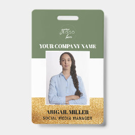 Tarjeta De Identificación Logotipo del nombre del empleado personalizado Fot