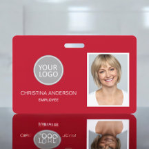 Logotipo del nombre del empleado rojo Foto Trabajo