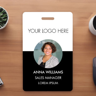 Tarjeta De Identificación Logotipo empleado circular Foto ID