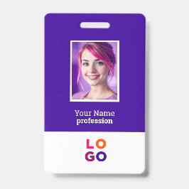 Tarjeta De Identificación Logotipo empresarial corporativo, Foto, Código Qr,