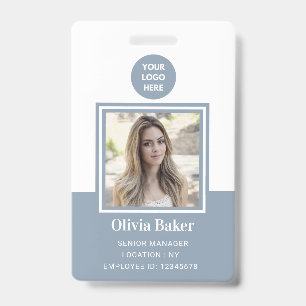 Tarjeta De Identificación Logotipo Empresarial de Identificación Fotográfica